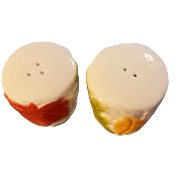 Vintage Fall Leaves Ceramic Salt and Pepper Shakers Autumn Leaves Thanksgiving - Picture 2 of 12